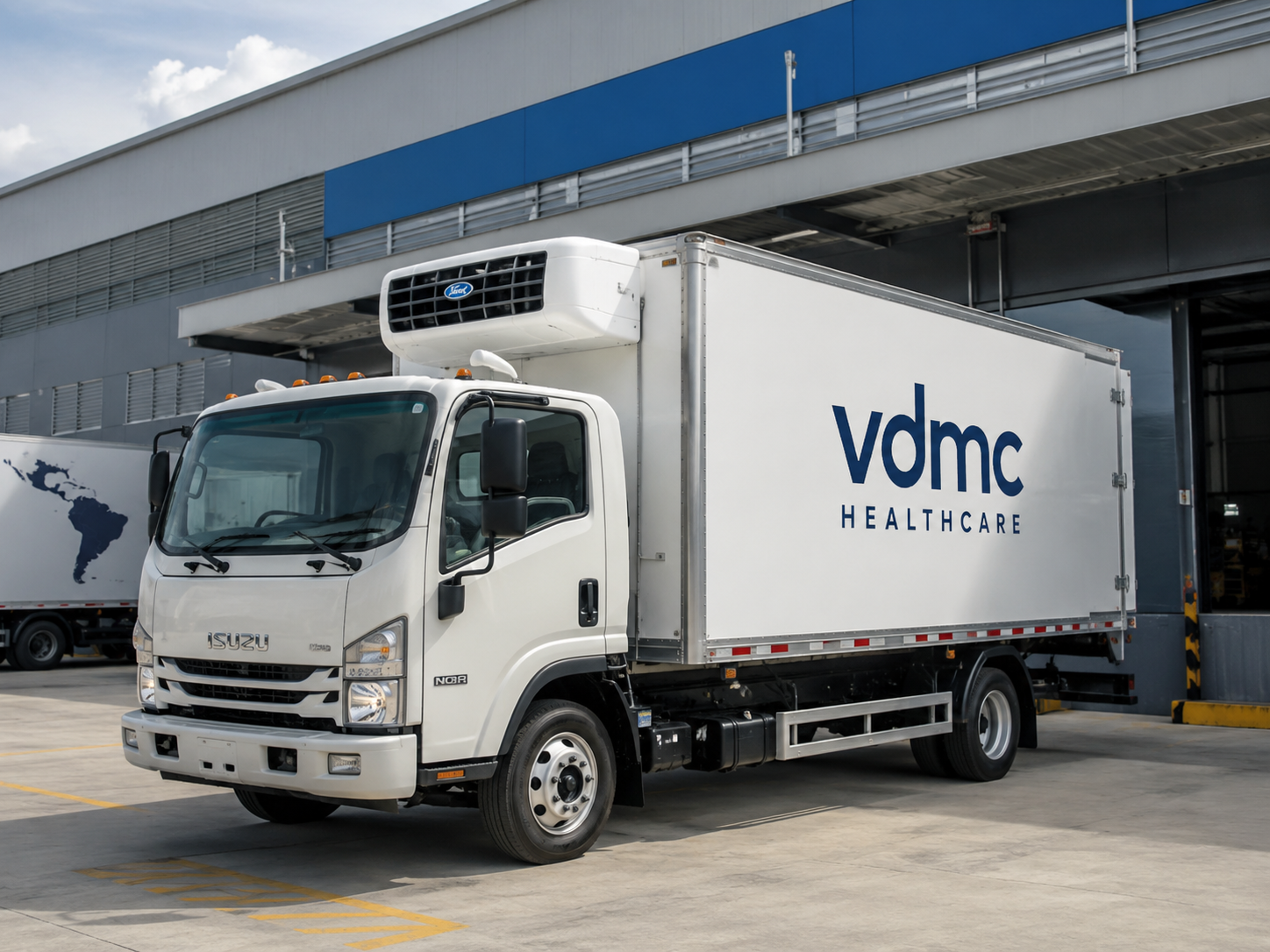 Camión refrigerado de VDMC Healthcare para distribución de medicamentos